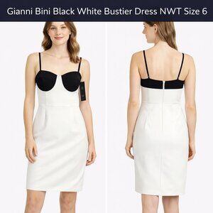 Gianni Bini Black White Bustier Dress NWT Size 6
